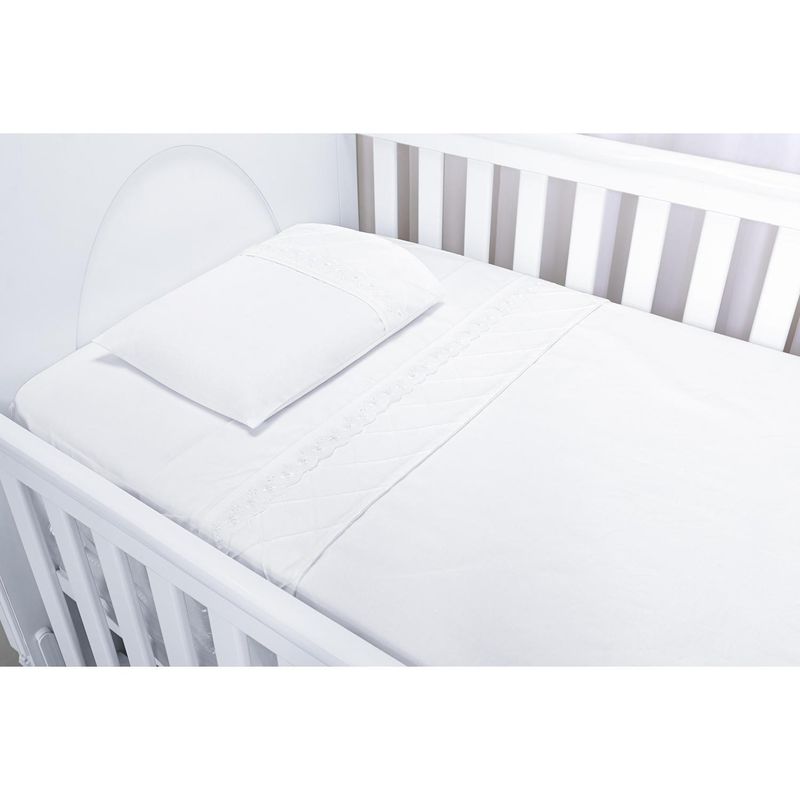 KIDSCOOL - Juego de Sábanas  Infantil 144 Hilos Blanco