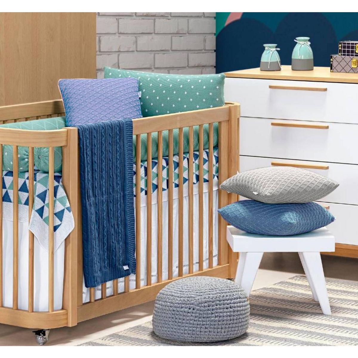 KIDSCOOL - Cojín Tejido 35x35 cm Azul