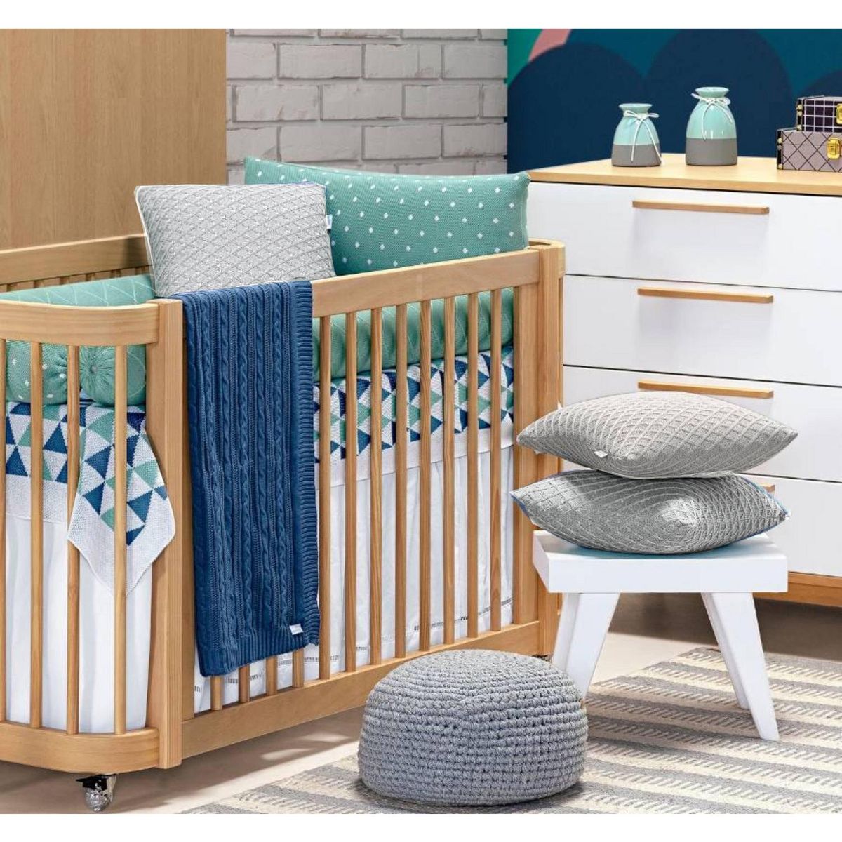 KIDSCOOL - Cojín Tejido 35x35 cm Gris