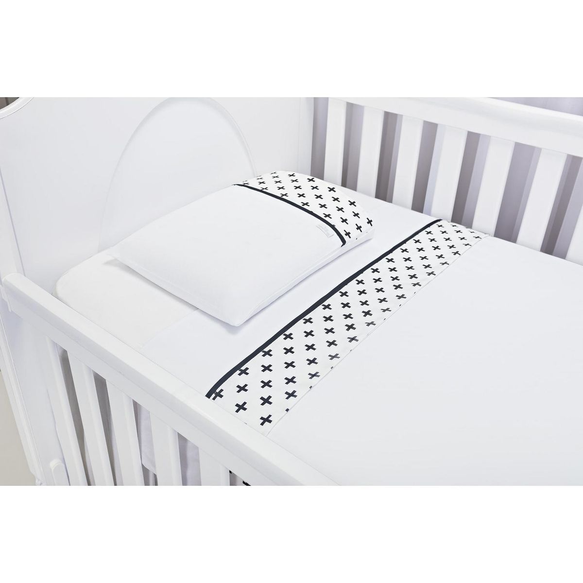 KIDSCOOL - Juego de Sábanas  Infantil 144 Hilos Blanco/ Negro