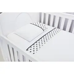 KIDSCOOL - Juego de Sábanas Infantil 144 Hilos Blanco/ Negro