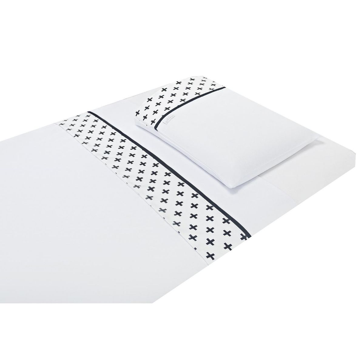 KIDSCOOL - Juego de Sábanas  Infantil 144 Hilos Blanco/ Negro