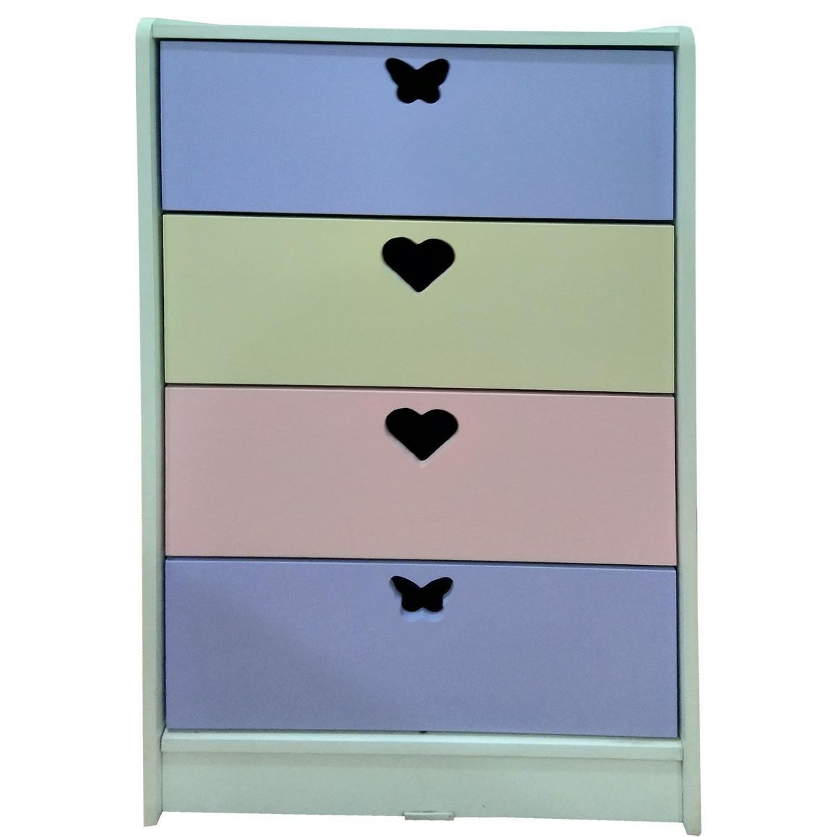 MUEBLES KIDS - Cajonera 4 Cajón(es) Crema Lila 60x95x40 cm Crema Lila