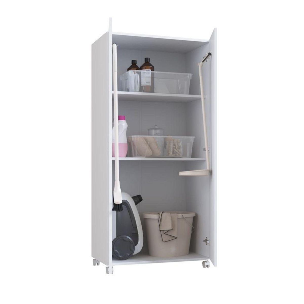 HOGA - Armario Roma Puerta(s) Cajón(es) 2 Repisa(s) 68x144x31 cm Blanco