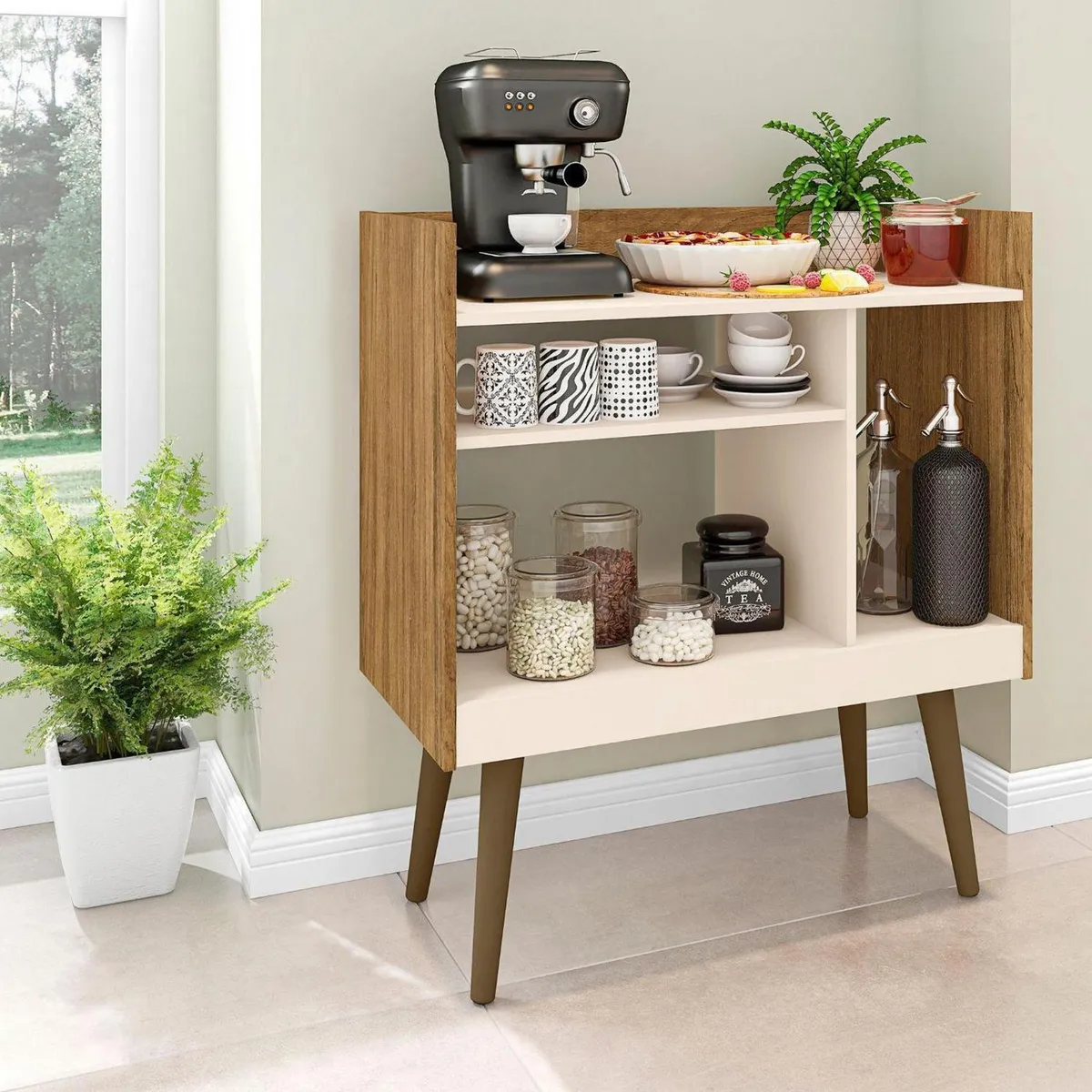 HOGA - Aparador Arrimo Coffee Canela 80x71x36 cm