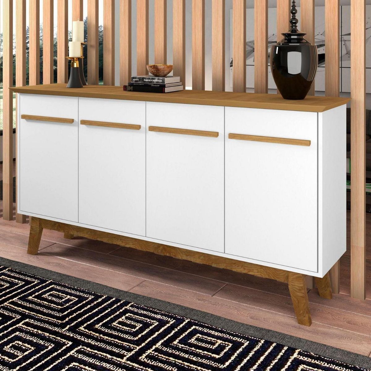 HOGA - Aparador Buffet Bar Opala Blanco 84x160x38 cm