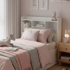 MUEBLES KIDS - Respaldo Repisa Blanco 1 plza