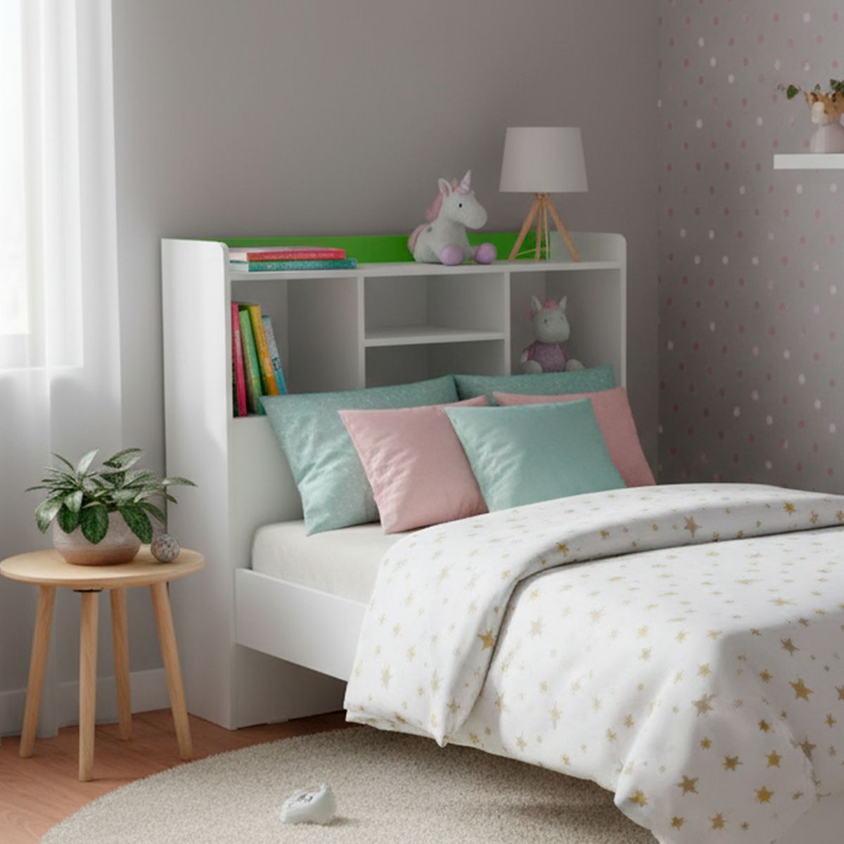 MUEBLES KIDS - Respaldo Repisa Verde 1 plza