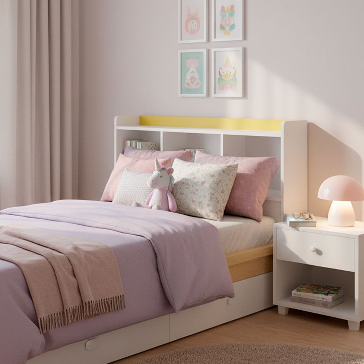 MUEBLES KIDS - Respaldo Repisa 1.5 plazas Amarillo