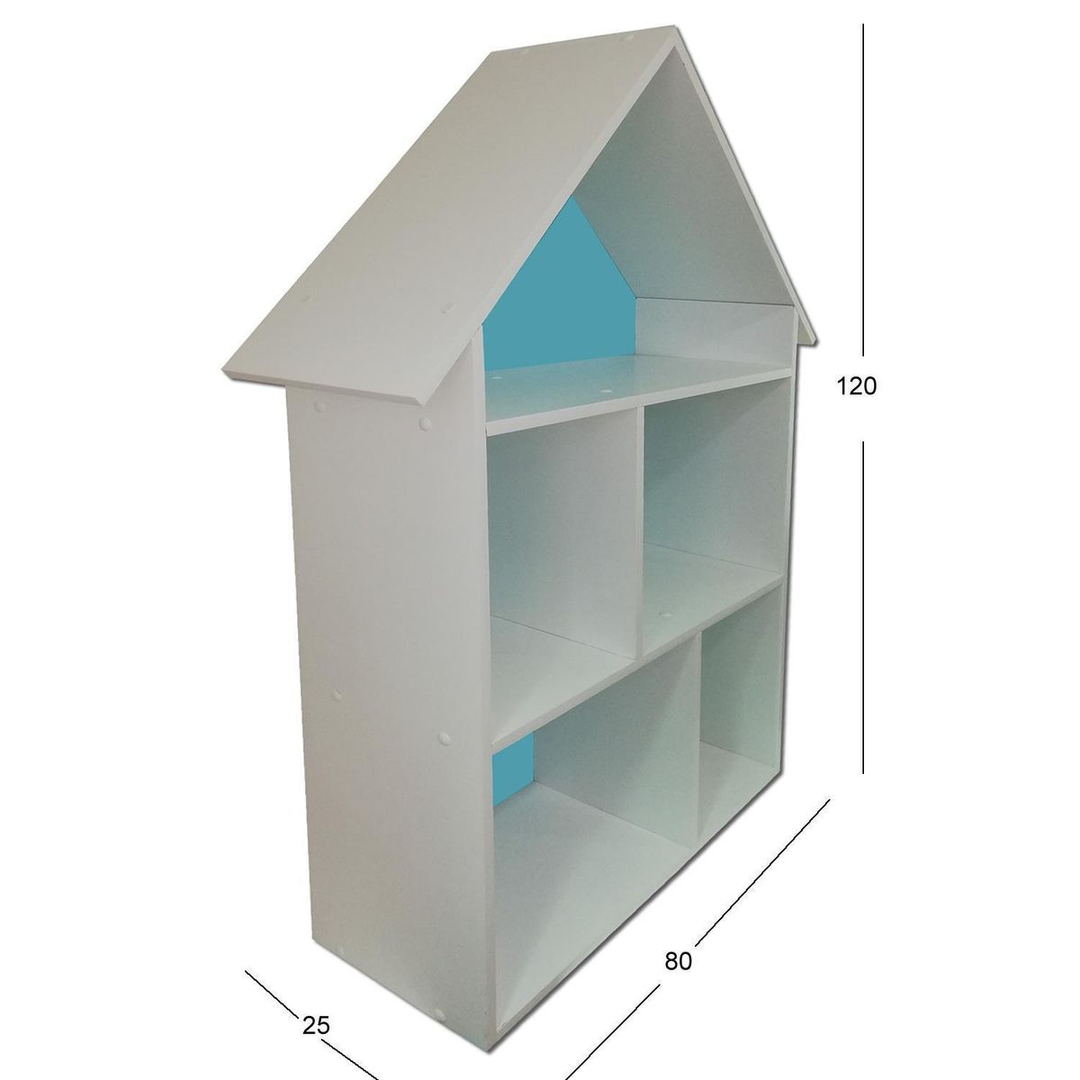 MUEBLES KIDS - Repisa Casa Melamina 3 Nivel(es) 85x120x25 cm Celeste