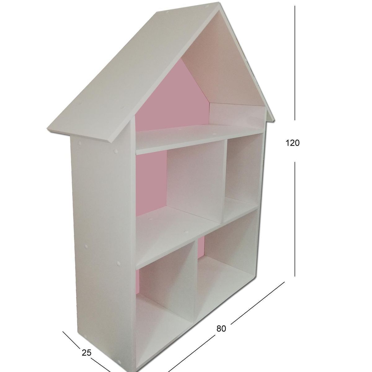 MUEBLES KIDS - Repisa Casa Melamina 3 Nivel(es) 85x120x25 cm Rosado