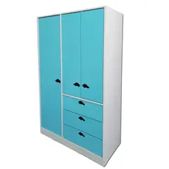 MUEBLES KIDS - Clóset Auto 3 Puerta(s) 5 Repisa(s) 100x180x45 cm Celeste