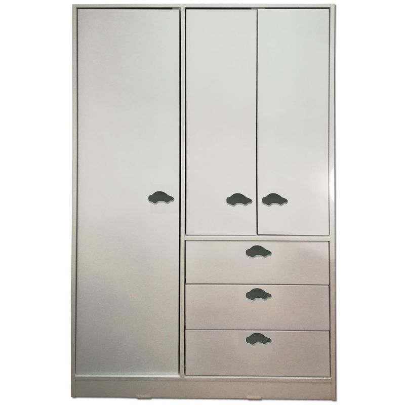 MUEBLES KIDS - Clóset Auto 3 Puerta(s) 3 Cajón(es) 5 Repisa(s) 100x180x45 cm Blanco