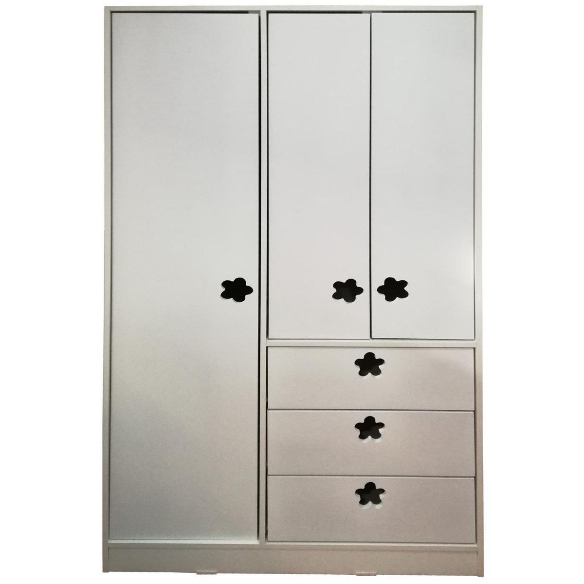 MUEBLES KIDS - Clóset Flor 3 Puerta(s) 3 Cajón(es) 5 Repisa(s) 100x180x45 cm Blanco