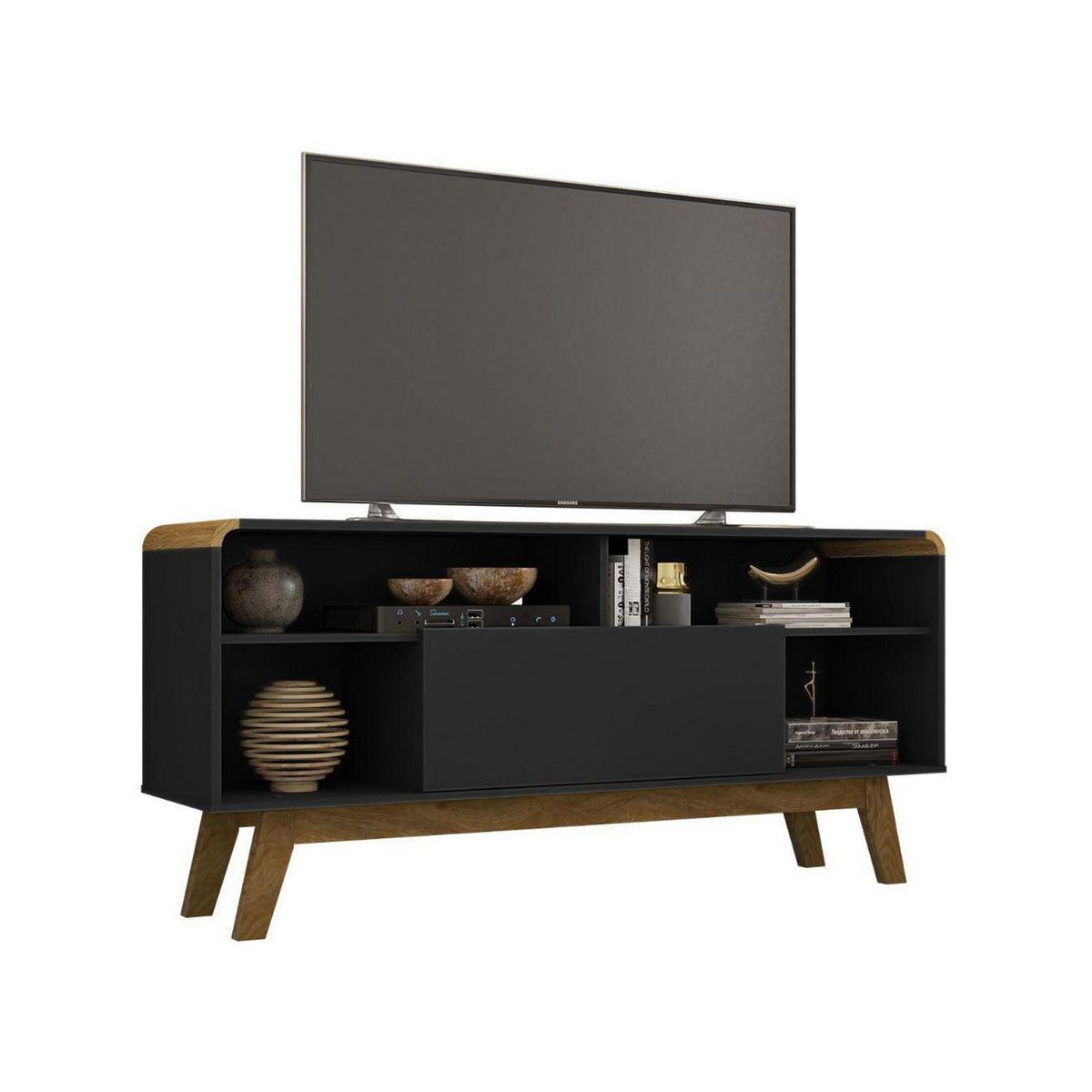 HOGA - Rack Tv 55" Lazuli Negro 64x136x36 cm
