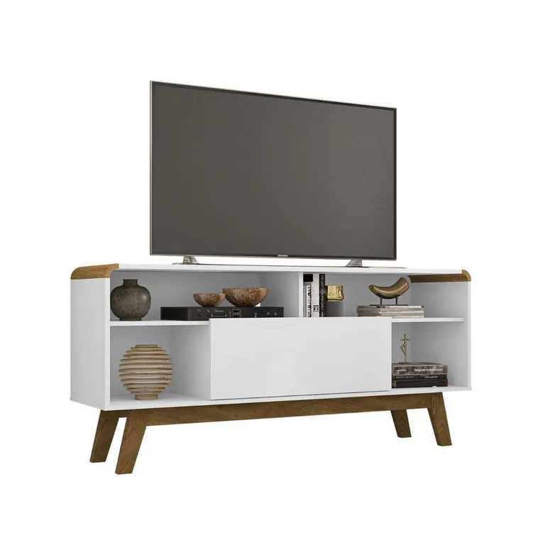 HOGA Rack Tv 55" Lazuli Blanco 64x136x36 cm