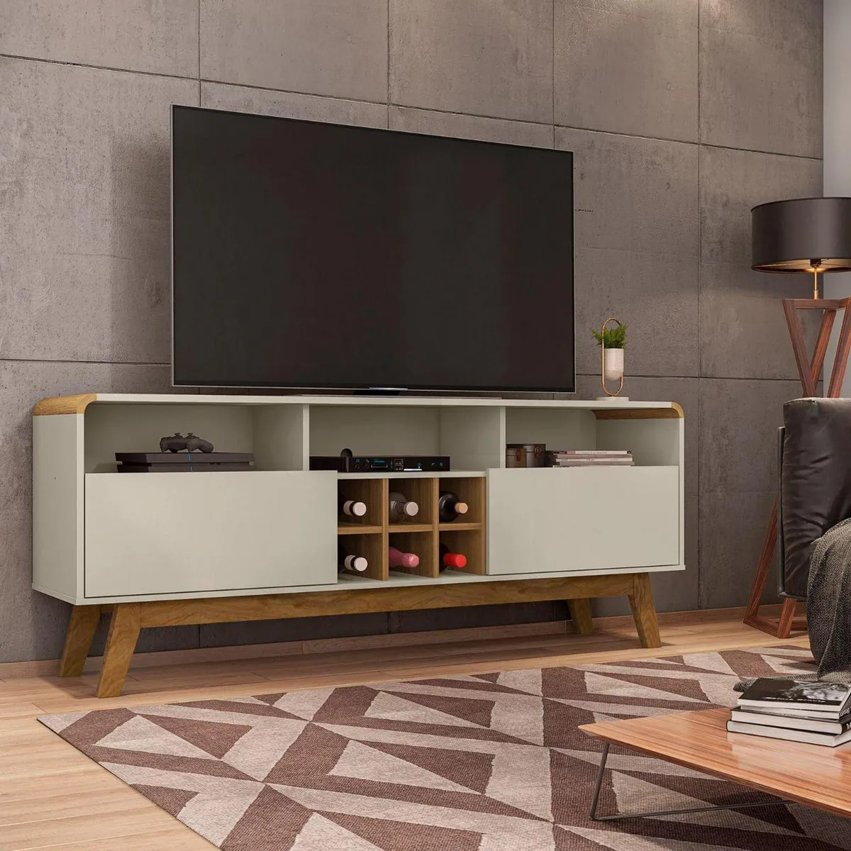 HOGA - Rack Tv 65" Larimar Blanco Invierno 64x160x36 cm