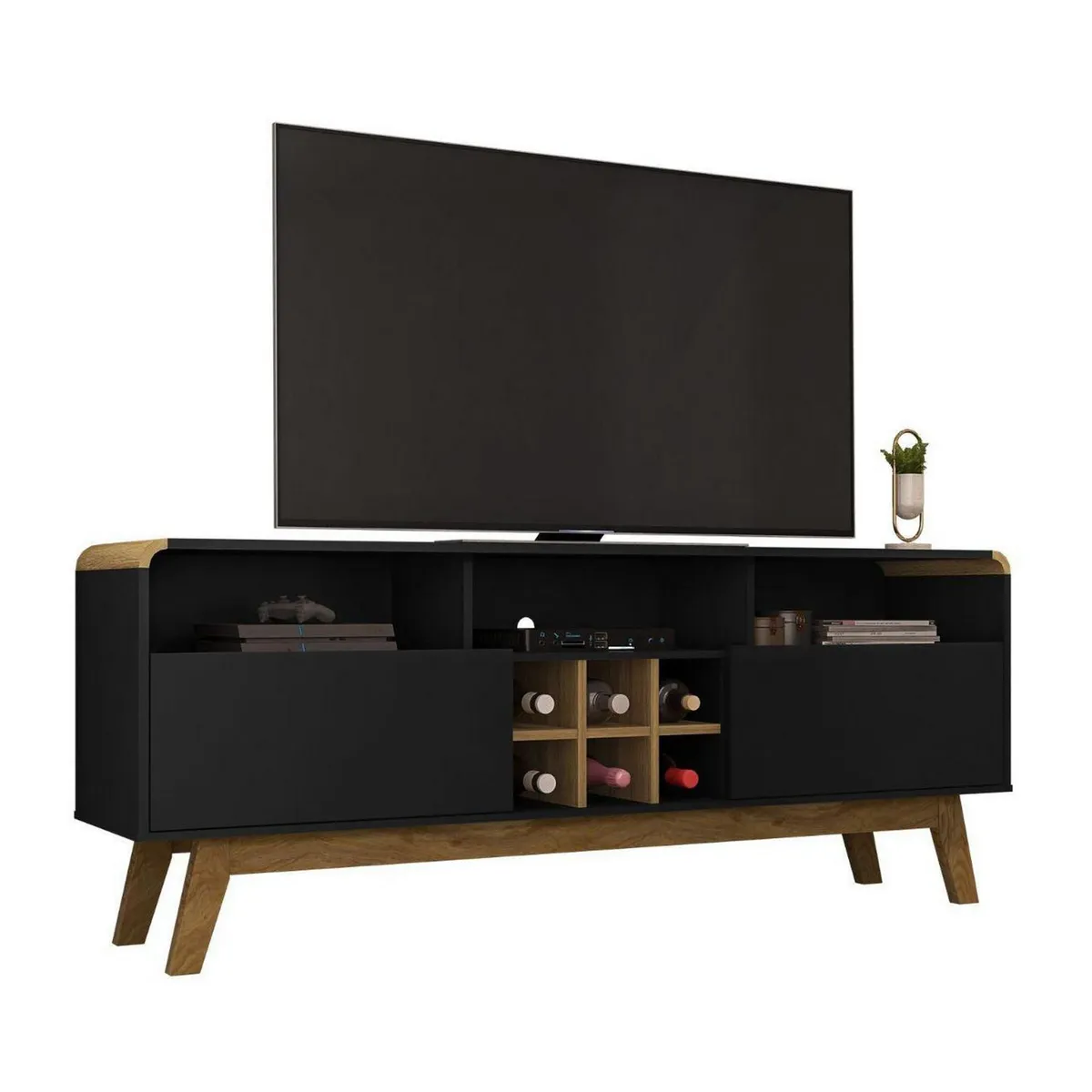 HOGA - Rack Tv 65" Larimar Negro 64x160x36 cm