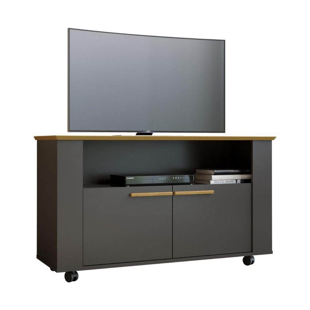 HOGA - Rack Tv 42" Fenice Canela Negro 62x108x38 cm
