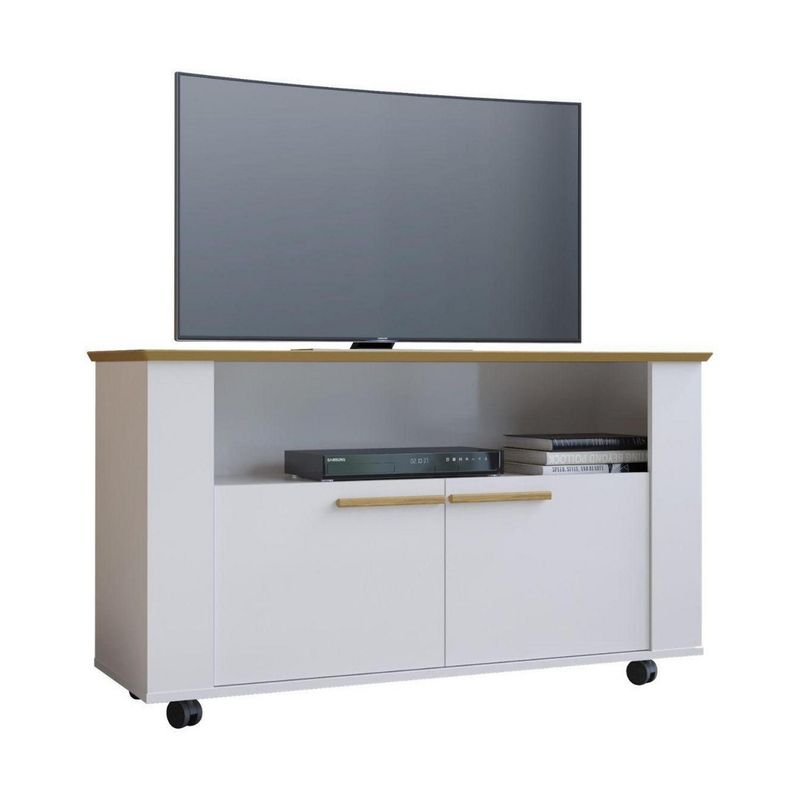 HOGA - Rack Tv 42" Fenice Canela Blanco 62x108x38 cm