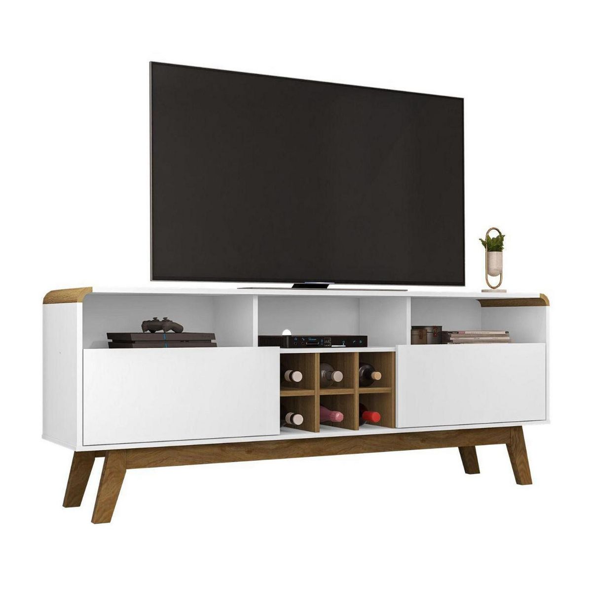 HOGA - Rack Tv 65" Larimar Blanco 64x160x36 cm