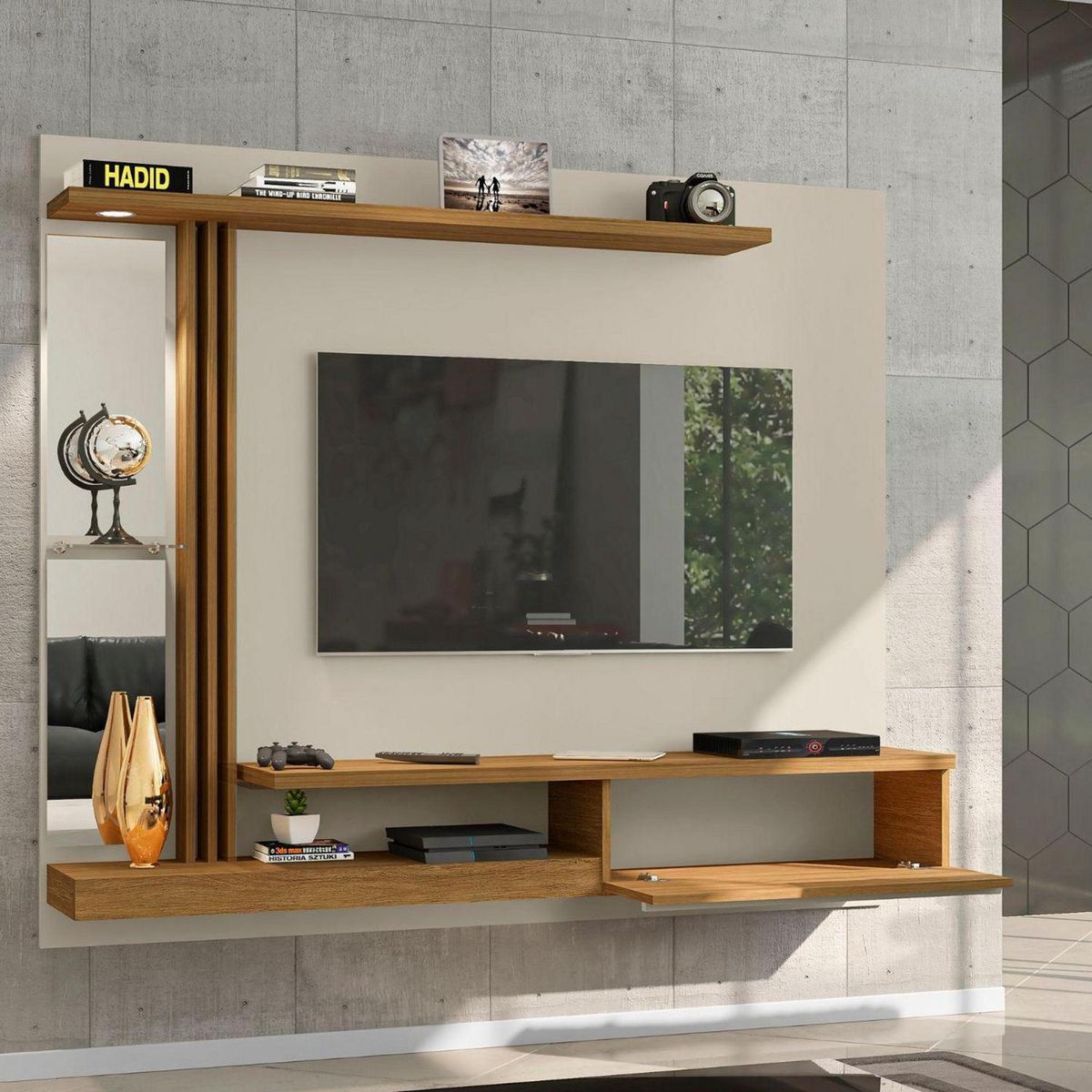 HOGA - Panel Tv 55" Denver Blanco Invierno 136X160X29 cm.