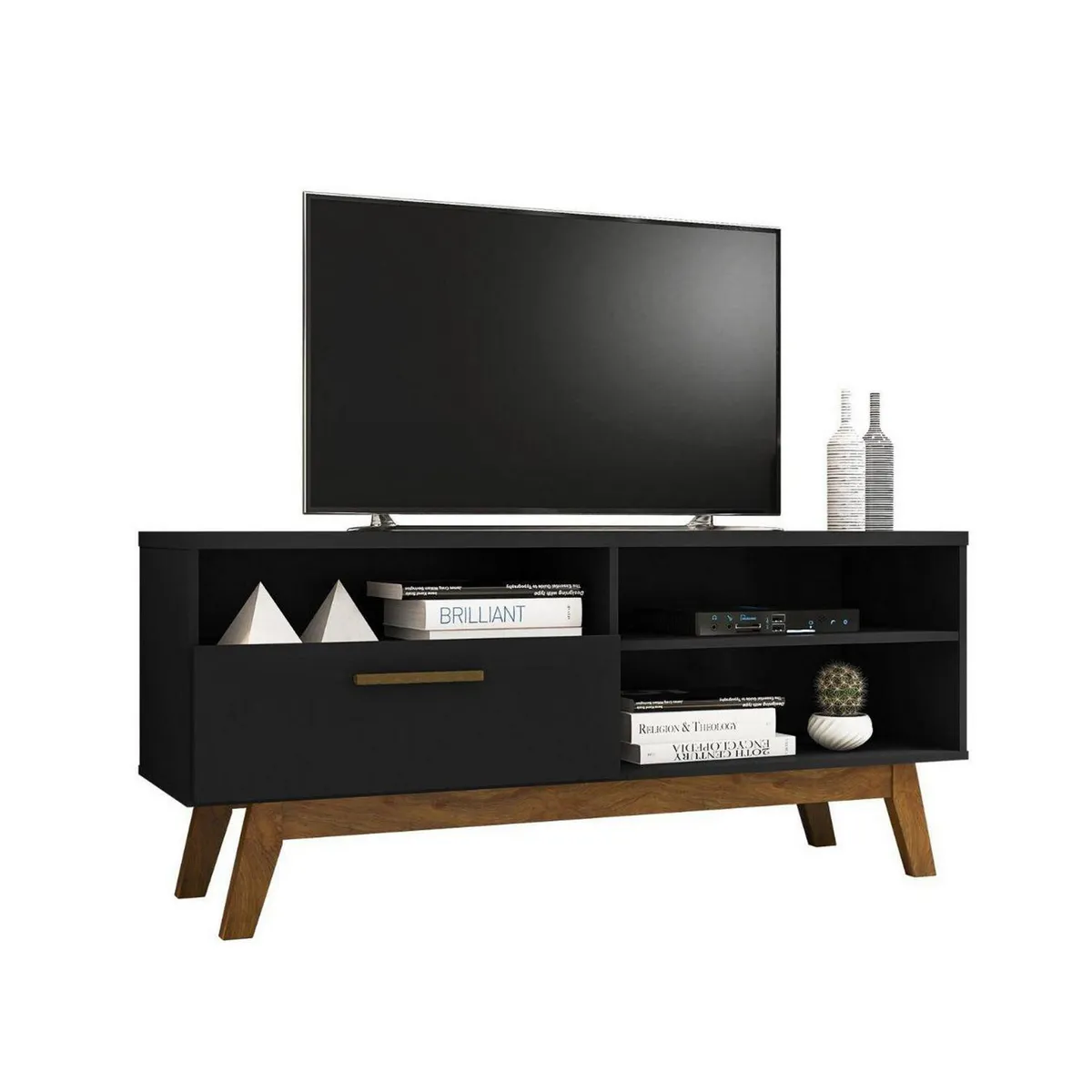 HOGA - Rack TV 55" Paladio Negro 59x136x38 cm