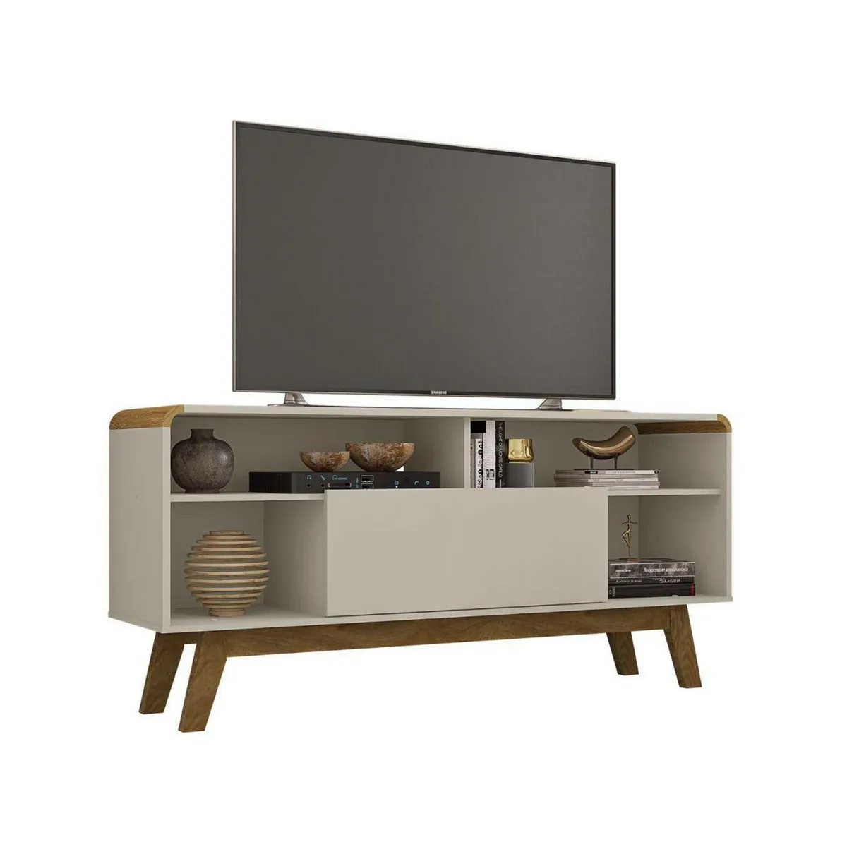 HOGA - Rack Tv 55" Lazuli Blanco Invierno 64x136x36 cm