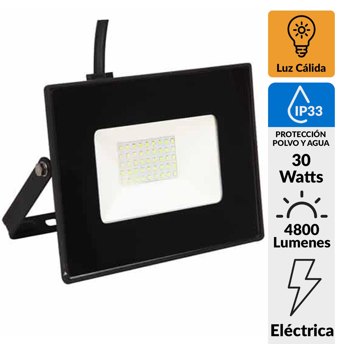 HB LEDS - Reflector Led Smd Street 30 kW IP 33 4800 lm Luz Cálida