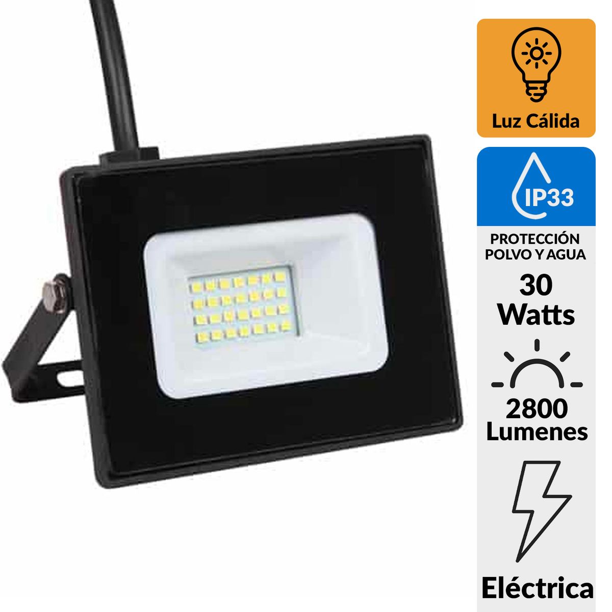 HB LEDS - Reflector Led Smd Street 30 kW IP 33 2800 lm Luz Cálida
