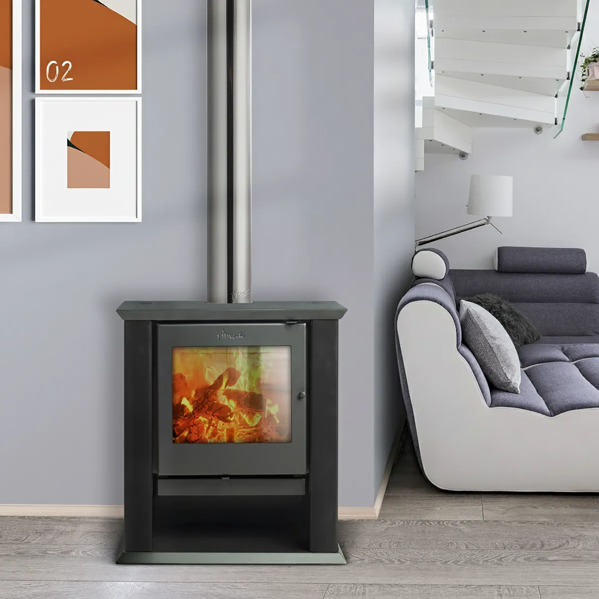 AMESTI - Estufa Leña Classic500 Negro