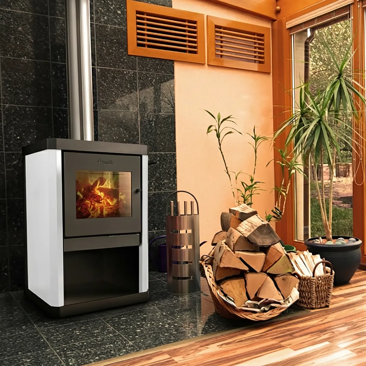 AMESTI - Estufa Leña Classic 400 Blanca