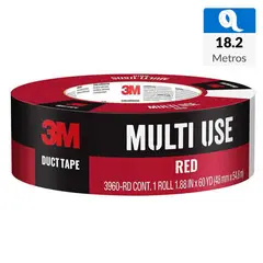 3M - Cinta de Tela Duct Tape de reparación Roja 48 mm x 18 mts