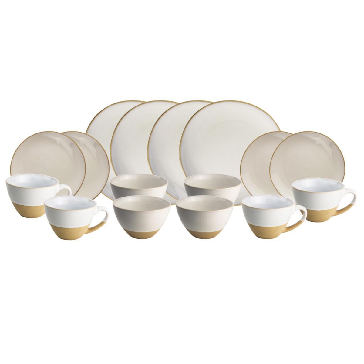 DECO EXPRESS - Juego de Vajilla 16 Piezas Cerámica 