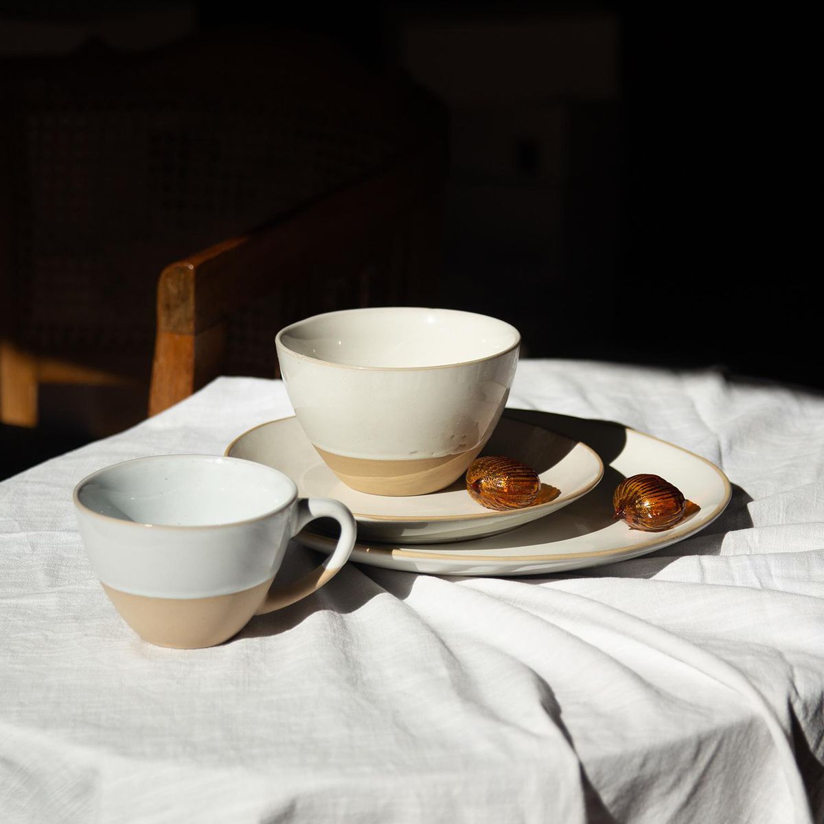 DECO EXPRESS - Juego de Vajilla 16 Piezas Cerámica 