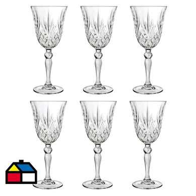 Set 6 copas de cristal 270 ml transparente