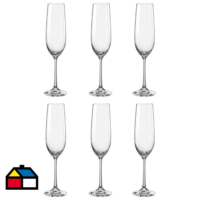 BOHEMIA - Set 6 copas de cristal 190 ml transparente