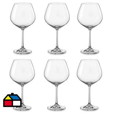 Set 6 copas de cristal 570 ml transparente