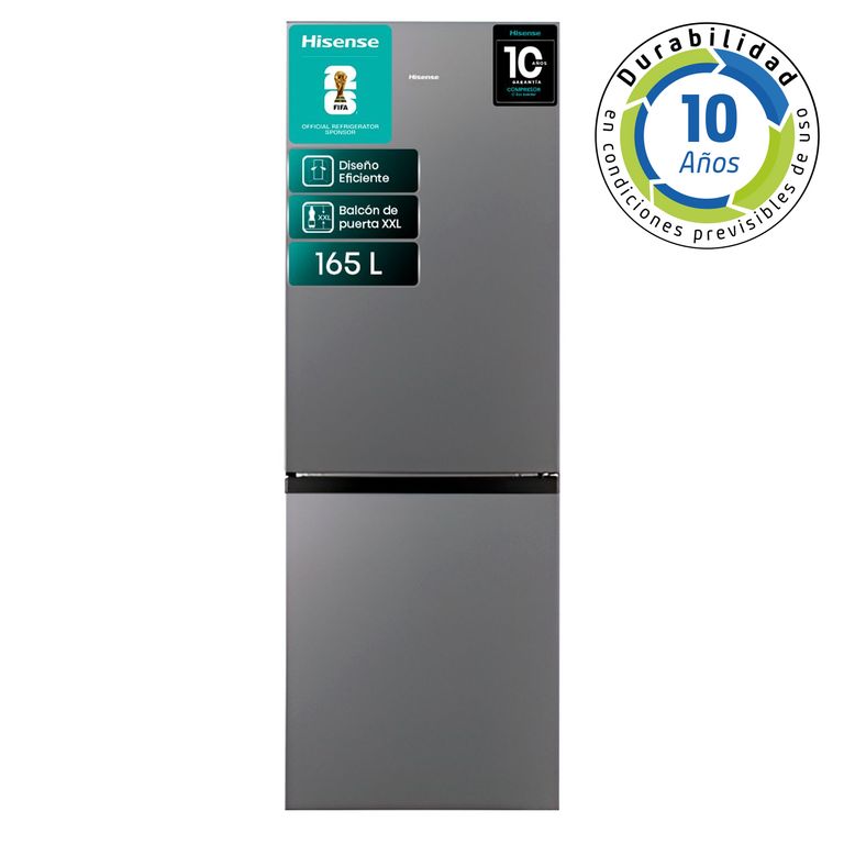HISENSE Refrigerador Bottom Freezer Frío Directo 165 Litros Inox RD-22DC