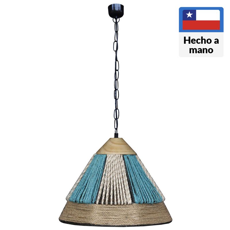CAROLD STEVENS - Lámpara Colgante Priss Tela Celeste 31 cm