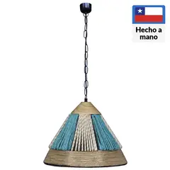 CAROLD STEVENS - Lámpara Colgante Priss Tela Celeste 31 cm