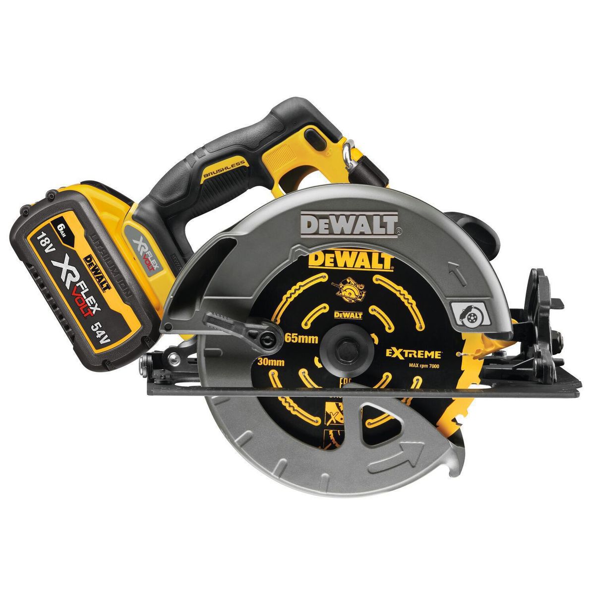 DEWALT - Sierra circular inalámbrica 7 1/4" 60V + 2 baterías