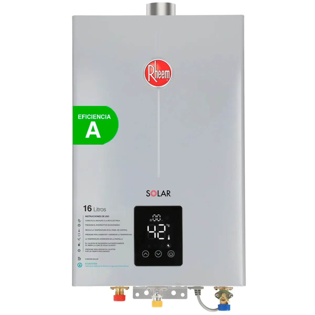 RHEEM - Calefont Gas Licuado 16 Litros Tiro Forzado Ionizado