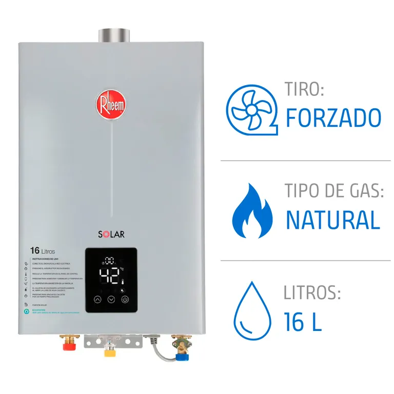 Calefont Gas Natural 16 Litros Tiro Forzado Ionizado