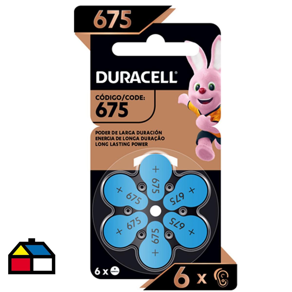 DURACELL - Blister de pilas para audífonos 675x6.