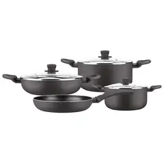 MARMICOC - Batería de cocina 7 piezas aluminio negra