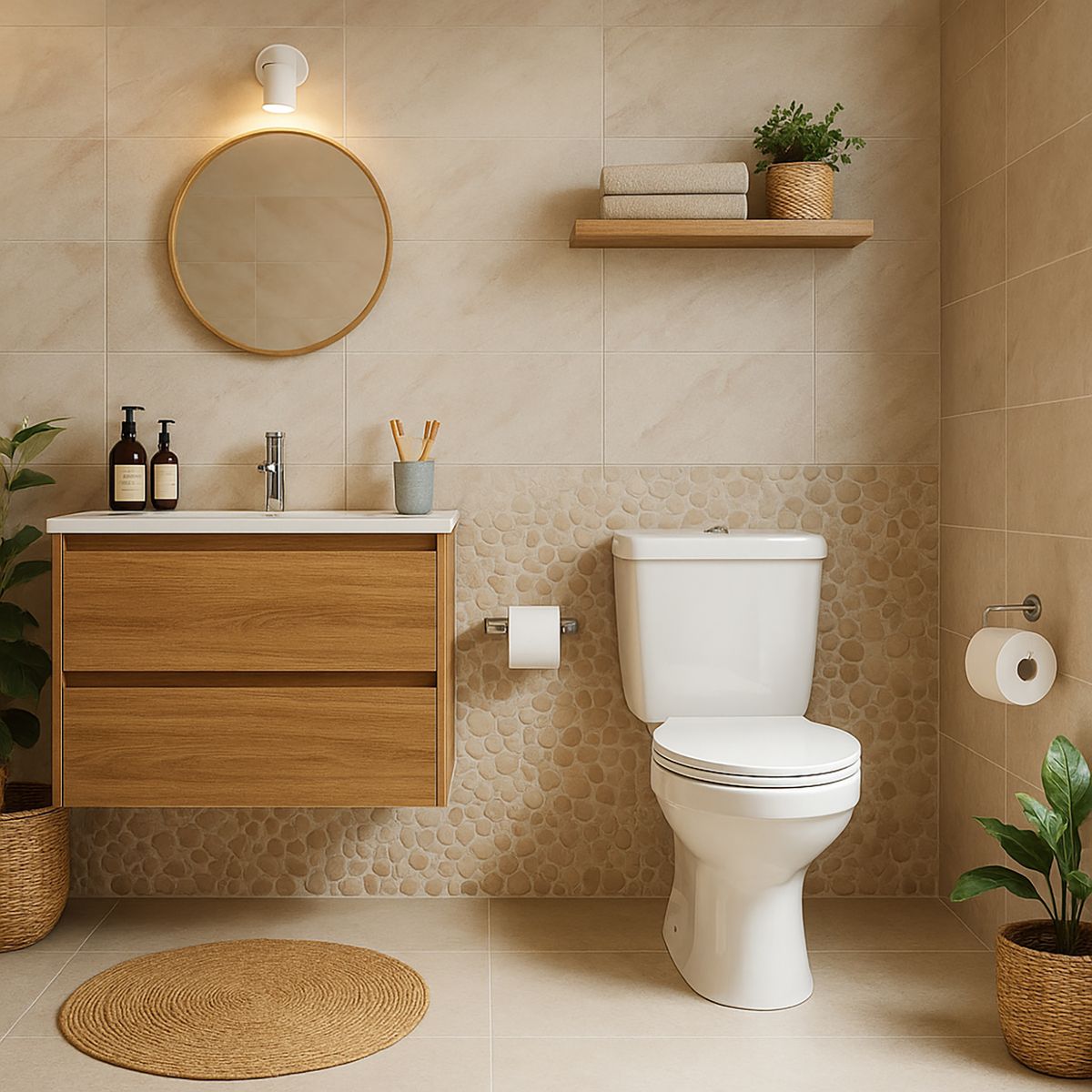 FANALOZA - Sanitario Two piece a Piso 20,5 cm 6 Litros NEW VALENCIA ADVANCE Blanco