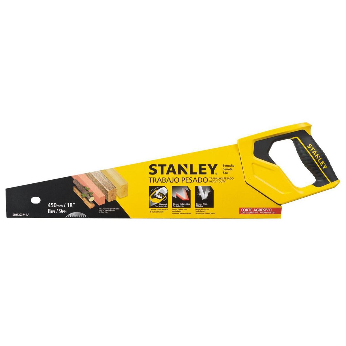 STANLEY - Serrucho bimaterial 18" uso pesado