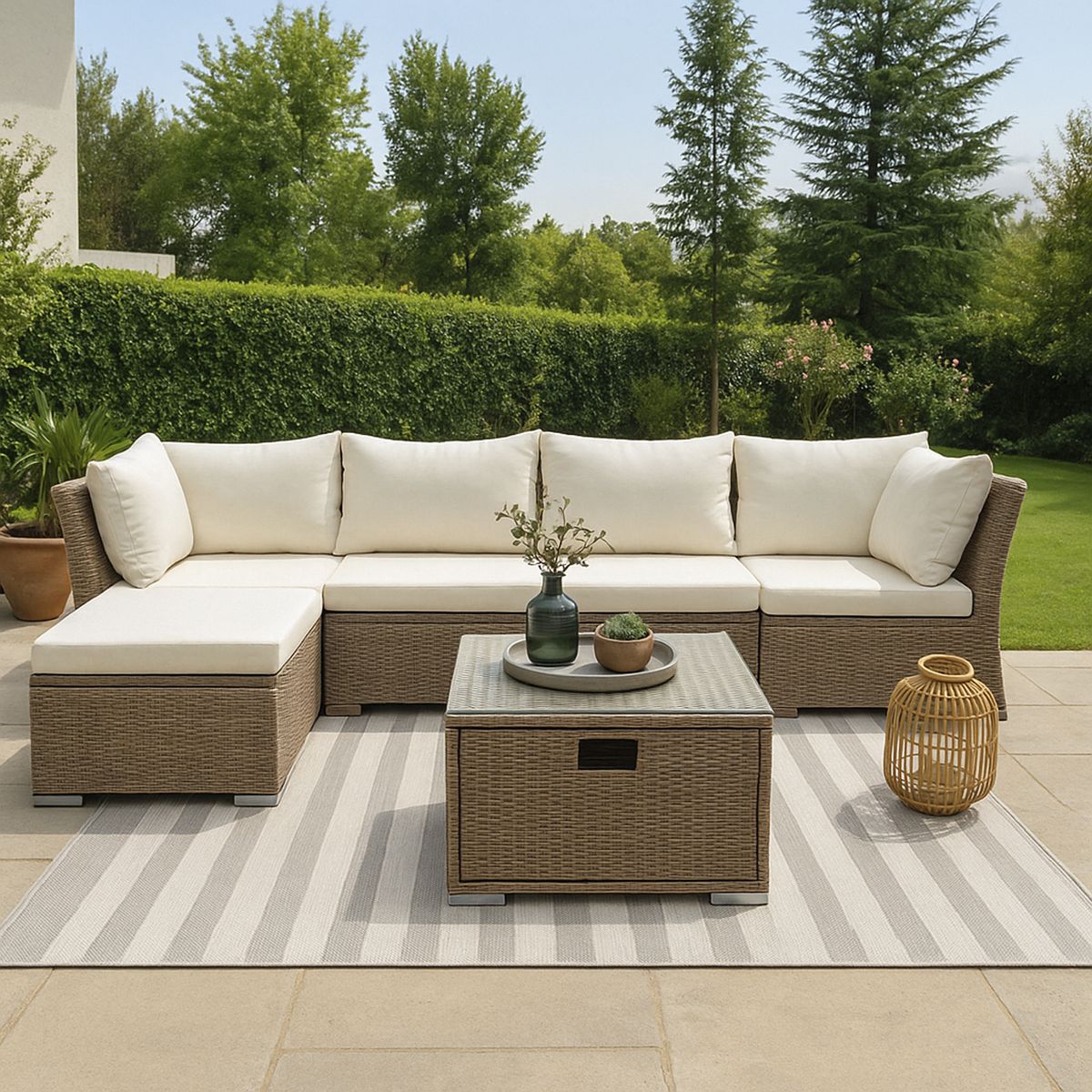 EL BARCO - Juego de Living de Terraza Fresno 4 Personas Caramelo