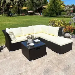 EL BARCO - Juego de Living de Terraza Freso 5 Personas Chocolate